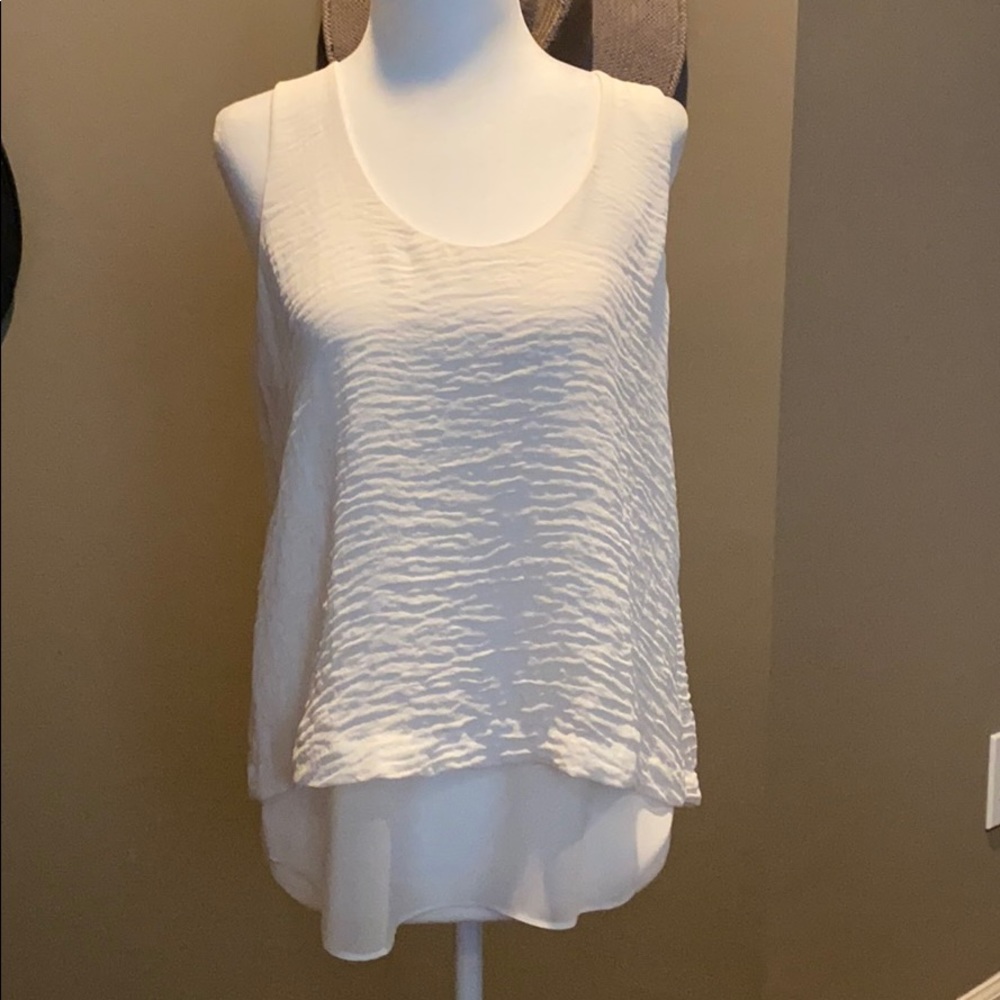 Rebecca Taylor white layered sleeveless top
